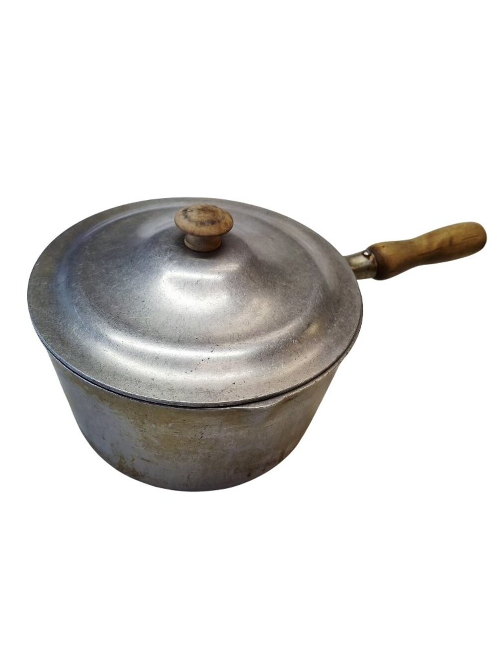 Vintage Majestic Cookware Saucepan With Lid & Wooden Handle Cooking Use 1950's